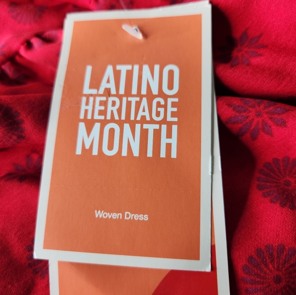 Latino Heritage Month Kids' Long Sleeve Girls' Dress - Red M - Picture 15 of 16